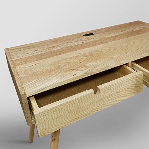 American Trails Freedom Made of Solid American Desk with USB Ports, Natural Oak (New) - WoodArtSupply