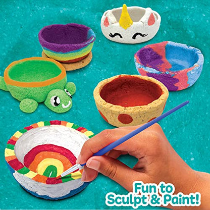 Made By Me! Sand Dough Sculpt & Paint Creations! Pottery Press, Sand Dough Bowl Kit, Paint & Create Your Own Pottery, Mess-Free Pottery Kit for Kids, - WoodArtSupply