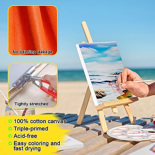 12 Pack Stretched Canvases for Painting with 11x14, 9 x12, 8x10, 5x7(3 of Each), Blank Primed Canvas for Oil, Acrylic & Others, Multi Size Set for - WoodArtSupply