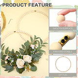 Huquary 10 Sets Wood Beads Wreath Wooden Hoops for Crafts Metal Rings for Crafts 10 Pcs 12 Inch Metal Floral Hoop Ring with 800 Pcs Wooden Beads for Huquary