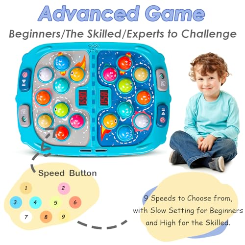 Whack Mole Game for Toddlers, Toys for 3+ Year Old Boys, Interactive Pounding Toy for Kids, 9 Speeds for Beginners/The Skilled/Experts to Challenge, Pafolo