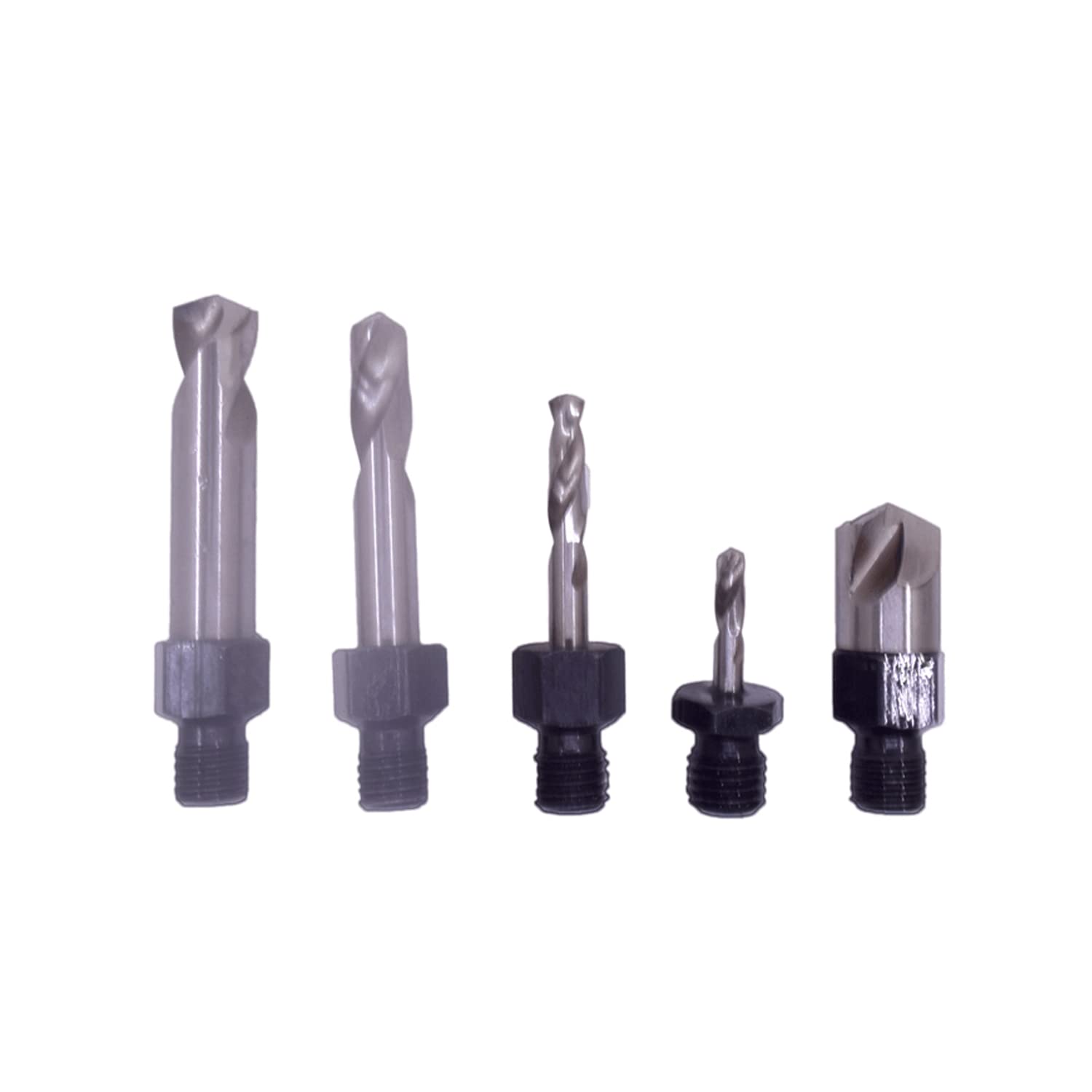 Air Threaded Drill Pneumatic Airplane Drill 1/4"-28 Chuck Size 0.3HP with 5 Pieces Drill Bits for Industrial Aircraft Maintenance 90 Degree Right WILIN