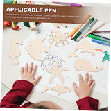 Anneome 28pcs Doodle Marine Wood Chips Unfinished Wood Hanging Wood Ornaments Wood Fish Cutouts Blank Sea Animals Wooden Cutouts Wooden Fish Wooden Anneome