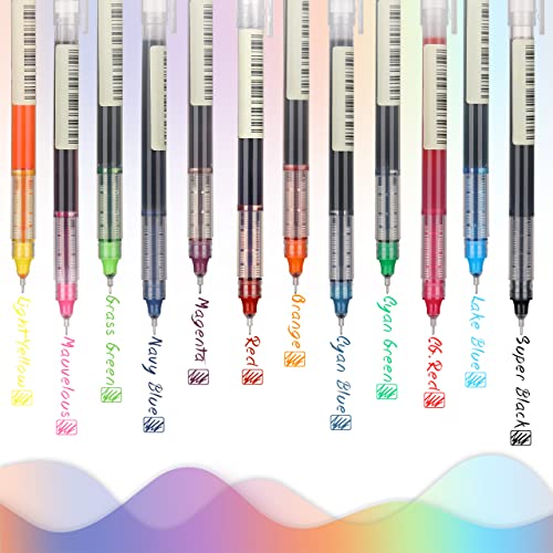 Color Pen Writing Colored rollerball pens fine point smooth writing gel pens 24PCS Assor ...