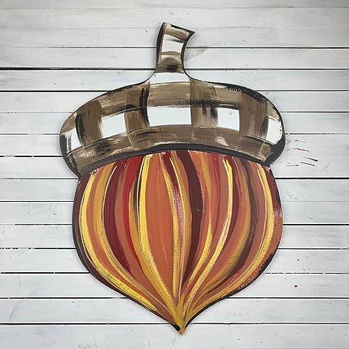 Fall Acorn Unfinished Cutout, Wooden Shape, Paint-able Wooden MDF DIY Craft Build-A-Cross