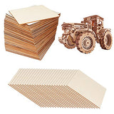 50 Pieces 6x6 Inch Wood Squares Unfinished Basswood Plywood Wooden Sheets 1/8 inch Thick Blank Wood Squares for Crafts Painting Scrabble Tiles Mini ZOEYES