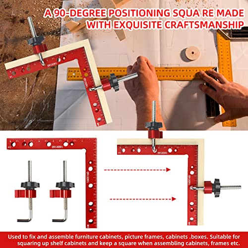 Clamping Squares for Woodworking, 6.3" x 6.3" 90 Degree Positioning Squares Right Angle Corner Clamps for Woodworking, 16 x 16cm Aluminum Alloy YYinno
