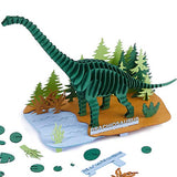 CUPUZ 3D Paper Puzzle, 3 Assorted Dinosaurs, Premium Cardboard Models, DIY Kit for Child, Educational Craft -Rex, Stegosaurus, Brachiosaurus Puzzles CUPUZ