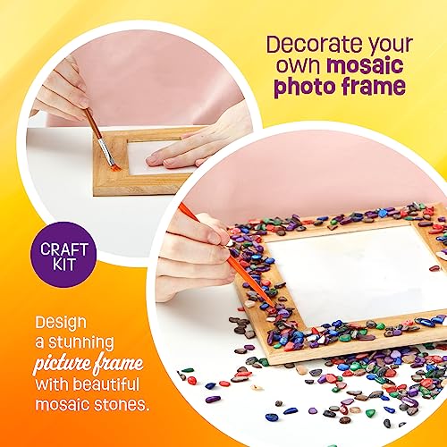 DIY Mosaic Picture Frame Kit for Kids - Arts and Craft Kits for Girls & Boys - Crafts for 6-14 Year Old - Photo Birthday Gifts for Ages 6, 7, 8, 9, Dan&Darci