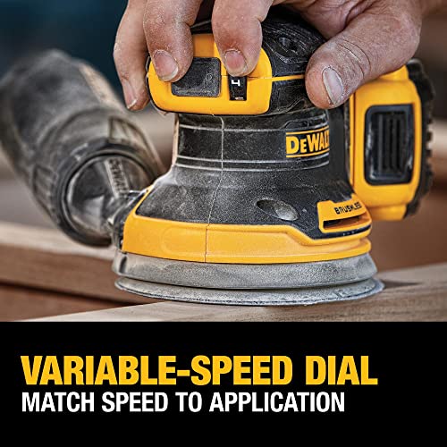 DEWALT 20V MAX Random Orbit Sander Kit, Cordless, 5-Inch, 2.Ah, 8,000-10,000 OPM, Storage Bag, Battery, and Charger Included (DCW210D1) DEWALT