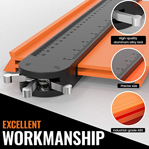 Contour Gauge Duplicator with Lock, 2 Pack Widen Shape Contour Duplication Gauge Profile Tool (5" & 10"), Precisely Copy Irregular Shape Instant EFFECTEER