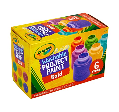 Crayola Washable Kids Paint, Assorted Bold Colors, Painting Supplies, 6 Count Crayola