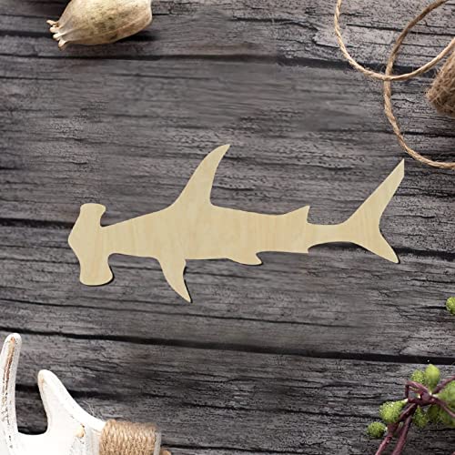 Hammerhead Shark Wood Craft,Unfinished Wooden Cutout Art,DIY Wood Sign, Inspirational Farmhouse Wall Plaque,Rustic Home Decor for Women Office Arupkeer