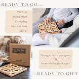 Tic Tac Toe Game & Decor Set, Kids Board Games, Versatile Boho/Natural Style Tic Tac Toe Board for Classic Two Person Games, 8.63 Inches Tic Tac Toe Woobli