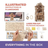 UGEARS Tourbillon Table Clock Kit - Sky Watcher 3D Wooden Puzzles Mechanical Clock Kit Idea DeskWood Clock Kits to Build - 3D Puzzles Model Kits for UGEARS