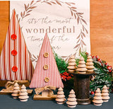 Mini Wooden Christmas Tree 2 inch, Pack of 10 Unfinished Wood Miniature Trees for Christmas Crafts, Peg People, Nature Table, and Small World Play, Woodpeckers