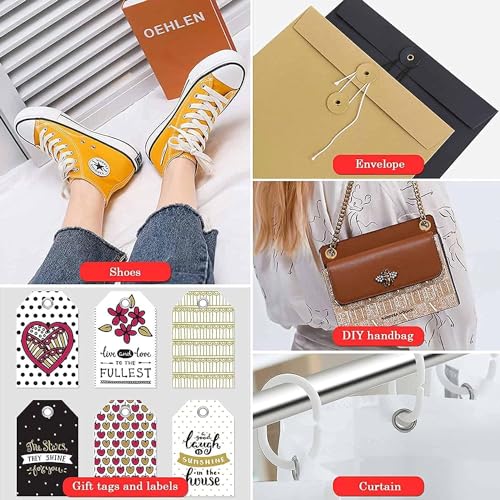 803Pcs Grommet Pliers Kit, 1/4 Inch 6mm Tool with 800 Metal Eyelets with Washers in Gold and Silver, Portable Grommet Hand Press kit for PAXCOO