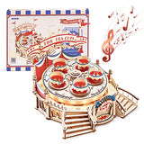 ROKR 3D Wooden Puzzles for Adults-LED Wooden Music Box Kits-Wood Model Kits to Build-3D Puzzles for Kids and Adults-Christmas STEM Toy Gifts ROKR