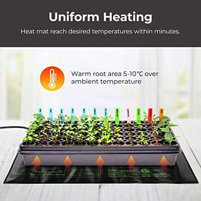 BN-LINK Durable Seedling Heat Mat Warm Hydroponic Heating Pad Waterproof 10" x 20.75" - 2 Pack for Seed Starting Greenhouse and Germination - WoodArtSupply