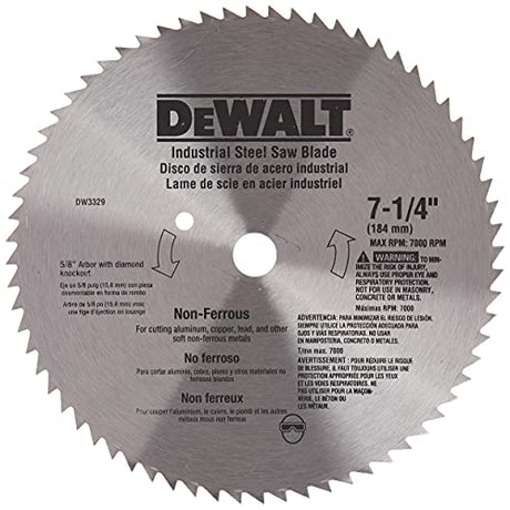DEWALT Circular Saw Blade, 7 1/4 Inch, 68 Tooth, Metal Cutting (DW3329) DEWALT