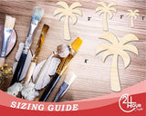 Unfinished Wood Simple Palm Tree Silhouette | DIY Tropical Beach Craft Cutout | up to 36" DIY 10" / 3/4" 24 Hour Crafts