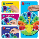 Pom Pom Arts & Crafts Kit for Toddlers - Easy Toddler Art Activity Craft for Little Boys & Girls Ages 3, 4, 5, 6 Years Old Kids Sensory Activities - Dan&Darci