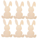 KOMBIUDA 6pcs Rabbit Shaped Wood Chips Graffiti Wooden Slices Wood Cutouts Easter Unfinished Wood Easter Bunny Cutouts unpainted Easter Cutouts Wood KOMBIUDA