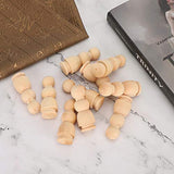 20Pcs Wooden Peg Dolls, Unfinished Wood People Bodies Shapes Figures for DIY Painting, Decoration, Peg Game, 2.7in Height Pssopp