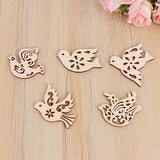 Creaides 50pcs Mini Bird Wood DIY Crafts Cutouts Wooden Bird Shaped Slices Embellishments Gift Unfinished Wood Ornaments for DIY Projects Christmas Creaides