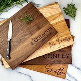 Personalized Engraved Wood Cutting Board - 9 Designs and 3 Wood Types - Made in the USA - Custom Wedding Gift, Anniversary Gift, Housewarming Gift, Generic