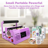 Tumbler Mug Heat Press Machine,11-30oz Cup Heat Transfer Machine DIY Heat Transfer Vinyl Sublimation Straight Blank Skinny Tumbler Glass Jar Can for ENPAP