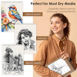 iBayam 9" x 12" Premium Sketch Book Set, 1-Pack Spiral Bound Drawing Paper, 100 Sheets (68lb/100gsm) Sketchbook, Acid-Free Art Drawing Painting iBayam