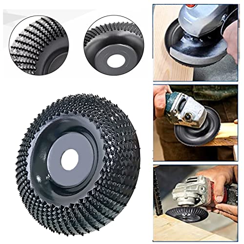 Wood Carving Disc Grinder Wheel Disc 4 Inch Wood Shaping Wheel Wood Grinding Shaping Disc for Angle Grinders with 5/8” Arbor lumfork