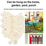 20 Set 3.1×3.1in Wooden Easter Christmas Ornaments with Hemp Ropes, Unfinished Wooden Hens Chicken Hanging Ornament DIY Crafts for Hand-Painted, Tissting