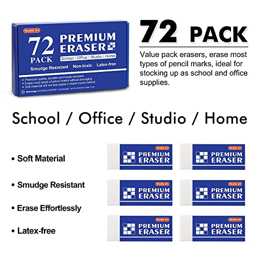 Shuttle Art #2 HB Golf Pencils and Erasers Bundle, Set of 360 Pack Bulk Golf Pencils + 72 Pack White Erasers Bulk - WoodArtSupply