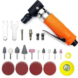 MOMODA 1/4" Mini Air Die Grinder Kit Right Angle 90 Degree Pneumatic Sander 20,000RPM High-power Model with 1/4"(6MM) and 1/8"(3MM) Collets for MOMODA