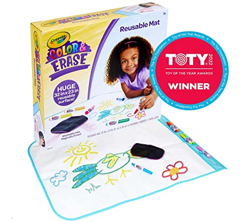 Crayola Color and Erase Mat, Travel Coloring Kit, Gift for Kids, Ages 3, 4, 5, 6 Crayola