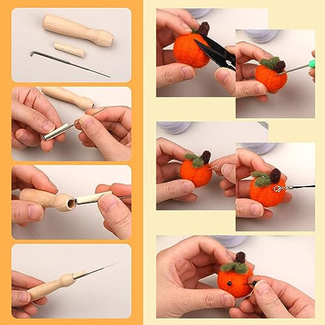 45 Colors Needle Felting Kits for Beginners, Needle Felting Supplies Kits with Tools, Felt Starter Kits with Felting Needles, Storage Bag Needle SOCNITC