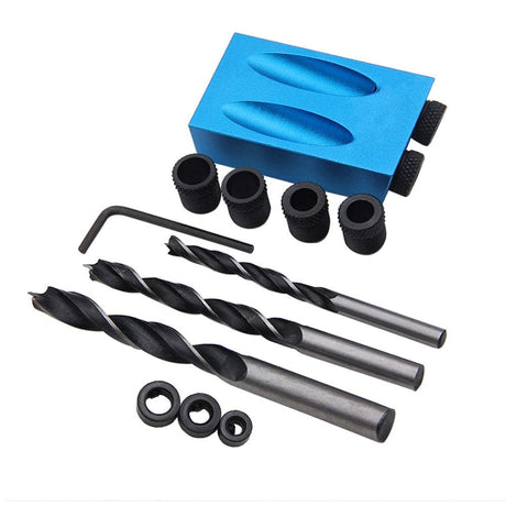 14Pcs Pocket Hole Jig, 15 Degree Dowel Drill Joinery Kit Hole Screw Jig with 6/8/10mm Drive Adapter for Woodworking Angle Drilling Holes, Carpenters Yetaha