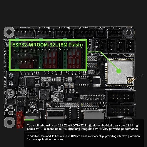 3D Printer Control Board MKS DLC32 V2.1 32 Bit Control Board with WiFi 2.4 Inch TS24 R V2.1 Touch Screen Laser Engraving Machine Main Board Hyuduo