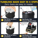 Rock Tumbler for Adults, Professional Large 2.5LB Capacity, 3-Speed Motor & 9-Day Timer, Hobby Rocks Polisher, STEM Science Kit for Geology GITSENSE