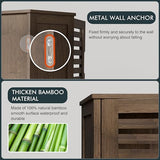 HITNET Walnut Wall-Mounted Medicine Cabinet with Bamboo Shelves - Stylish Bathroom Storage Organizer HITNET