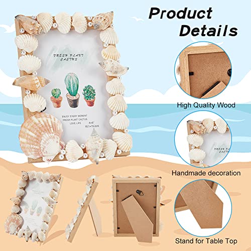 WEBEEDY Unfinished Wooden Photo Frame Craft Kit for Kids DIY Wooden Photo Frames with Stand Shell Wood Photo Picture Frames Making Kit for Kids Craf - WoodArtSupply