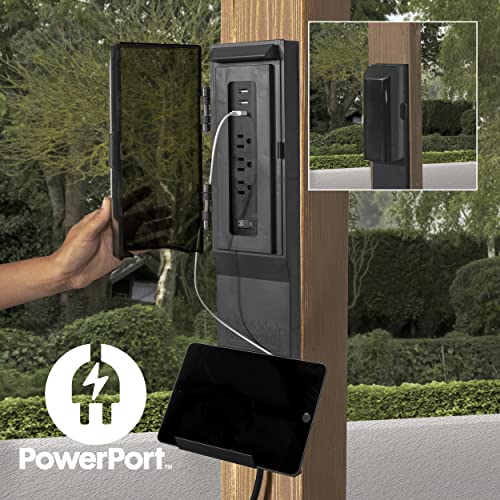 Backyard Discovery Barrington 20 ft. x 12 ft. All Cedar Wood Carport Pavilion Gazebo, Shade, Rain, Hard Top Steel Metal Roof, All Weather Protected, Backyard Discovery