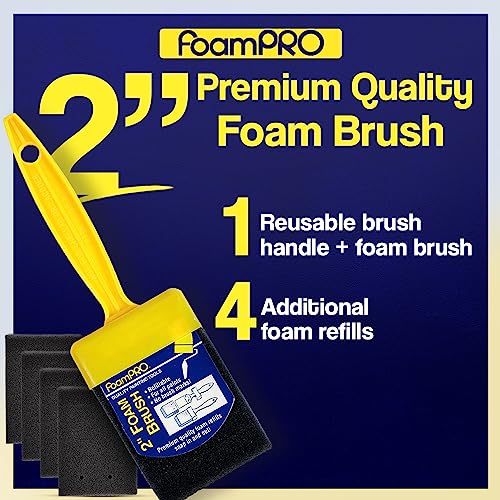 Foampro 72-4 Foam Brush & 4 Refills, 2 Inch Foampro