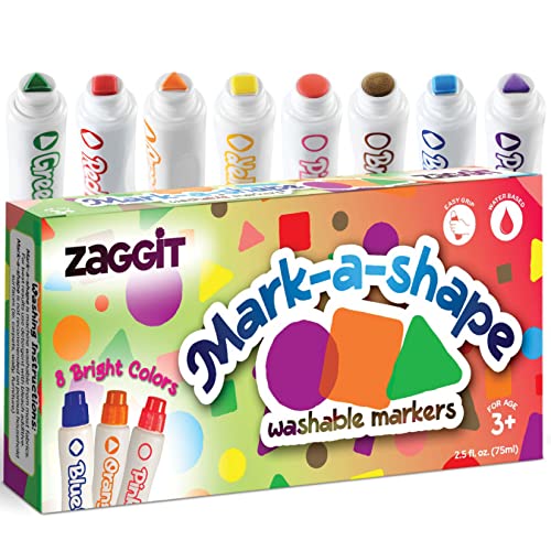 Shape Dot Markers | Different Shape Daubers | 8-pack Washable Dot Markers for Toddlers | Kids Dot Art | Toddler Arts and Crafts | Paint Dotters for ZagGit