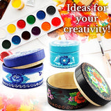 Mini Wooden Round Boxes with Lid 3''x2'' Set 6 pcs - Blank Storage Wood Craft Box Unpainted Unfinished DIY - Small Circle Boxes Crafts to Paint AEVVV