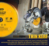 MIDO PROFESSIONAL ABRASIVE 12 Inch Miter Saw Blade 96 Teeth Circular Saw Blade 1" Arbor Table Saw Blade for Purpose Hard & Soft Wood Unique Noise MIDO Professional Abrasive