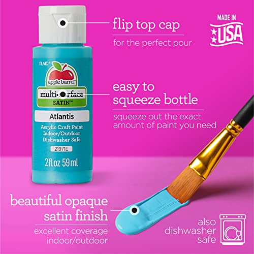 Apple Barrel PROMOABWR22 DIY Craft Featuring 12 Paints, 2 Mod Podge Acrylic Sealers, 4 Wood Rounds and 10 Brushes, 28 Piece Set, Multi Apple Barrel