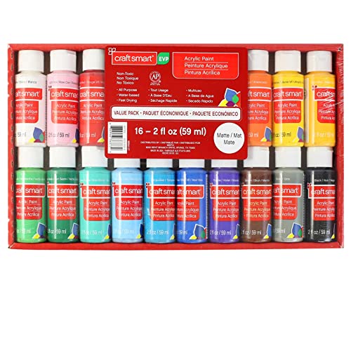 MICHAELS 16 Color Matte Acrylic Paint Value Pack by Craft Smart® Craft Smart